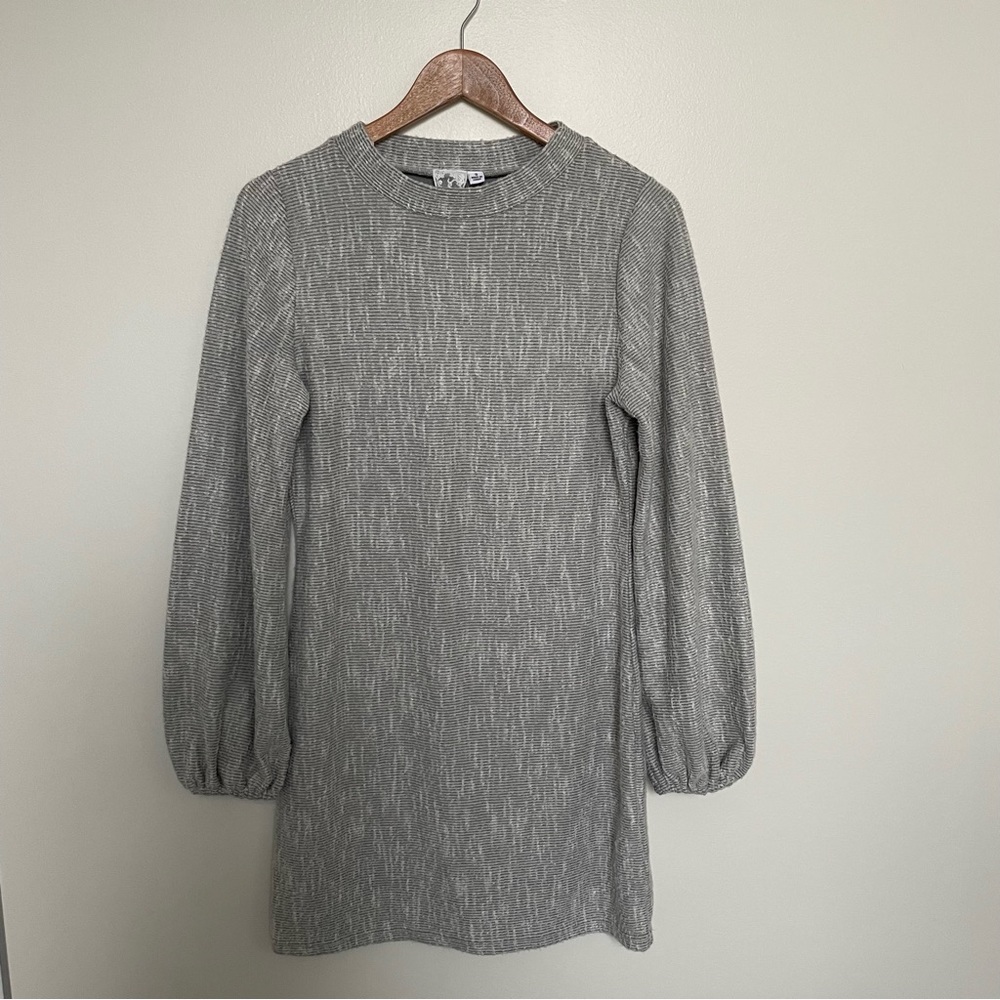 Sadie & Sage Country Lanes Grey Long Sleeve Dress